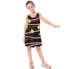 Five Yellow Fish Kids  Sleeveless Dress