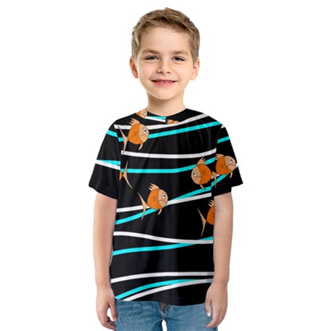 Five Orange Fish Kids  Sport Mesh Tee by Valentinaart