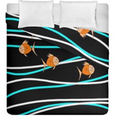 Five Orange Fish Duvet Cover Double Side (king Size)