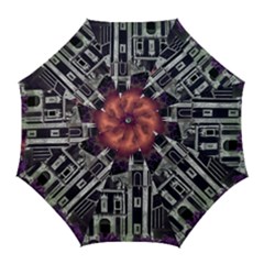 Fantasy Tropical Cityscape Aerial View Golf Umbrellas