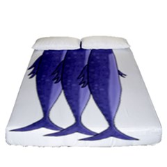 Mackerel  - Purple Fitted Sheet (queen Size)