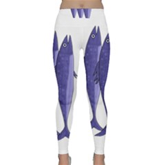 Mackerel  - Purple Classic Yoga Leggings by Valentinaart