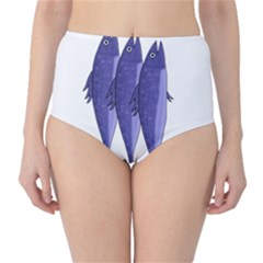 Mackerel  - Purple High-waist Bikini Bottoms by Valentinaart