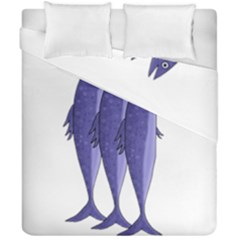 Mackerel  - Purple Duvet Cover Double Side (california King Size)