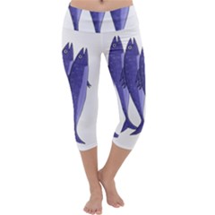 Mackerel  - Purple Capri Yoga Leggings