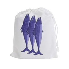 Mackerel  - Purple Drawstring Pouches (xxl) by Valentinaart