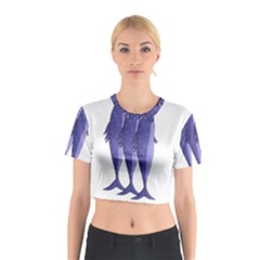 Mackerel  - Purple Cotton Crop Top by Valentinaart