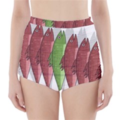 Mackerel Military 2 High-waisted Bikini Bottoms