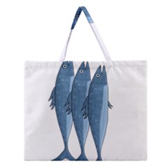 Mackerel Zipper Large Tote Bag