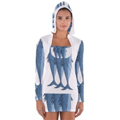 Mackerel Women s Long Sleeve Hooded T-shirt by Valentinaart