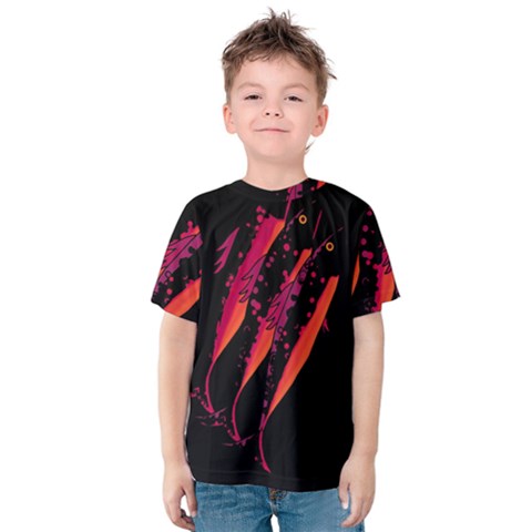 Red Fish Kids  Cotton Tee by Valentinaart