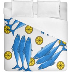 Mackerel Meal 2 Duvet Cover (king Size) by Valentinaart