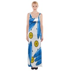 Mackerel Meal 2 Maxi Thigh Split Dress