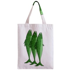 Mackerel - Green Zipper Classic Tote Bag by Valentinaart