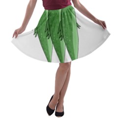 Mackerel - Green A-line Skater Skirt by Valentinaart