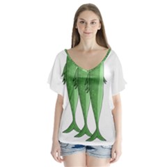 Mackerel - Green Flutter Sleeve Top