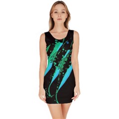 Green Fish Sleeveless Bodycon Dress by Valentinaart