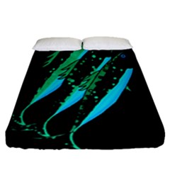 Green Fish Fitted Sheet (queen Size)