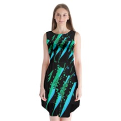 Green Fish Sleeveless Chiffon Dress  