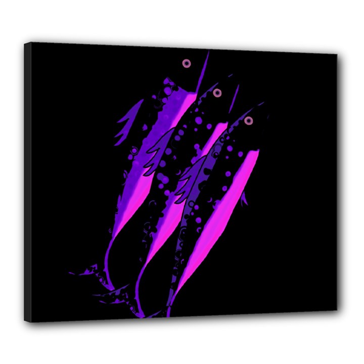 Purple fish Canvas 24  x 20 