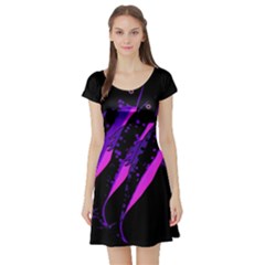 Purple Fish Short Sleeve Skater Dress by Valentinaart