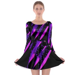 Purple Fish Long Sleeve Skater Dress by Valentinaart