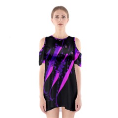 Purple Fish Cutout Shoulder Dress by Valentinaart