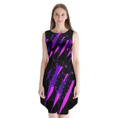 Purple Fish Sleeveless Chiffon Dress  