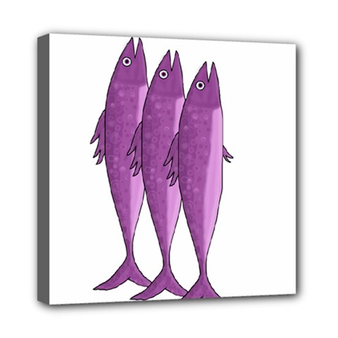 Mackerel - Magenta Mini Canvas 8  X 8  by Valentinaart