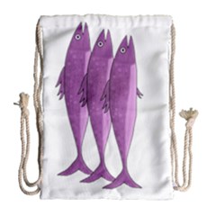 Mackerel - Magenta Drawstring Bag (large) by Valentinaart