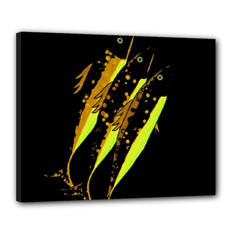 Yellow Fish Canvas 20  X 16 