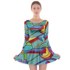 Abstract Machine Long Sleeve Skater Dress by Valentinaart