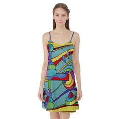 Abstract Machine Satin Night Slip by Valentinaart