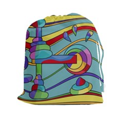 Abstract Machine Drawstring Pouches (xxl) by Valentinaart