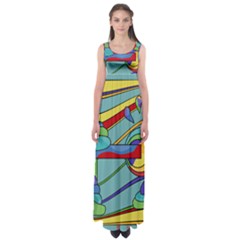 Abstract Machine Empire Waist Maxi Dress by Valentinaart