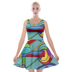 Abstract Machine Velvet Skater Dress by Valentinaart