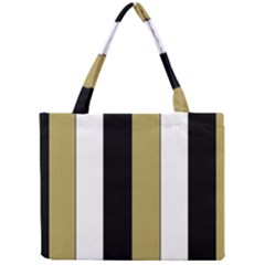 Black Brown Gold White Stripes Elegant Festive Stripe Pattern Mini Tote Bag