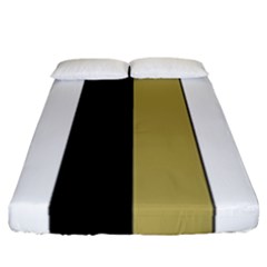 Black Brown Gold White Stripes Elegant Festive Stripe Pattern Fitted Sheet (california King Size)