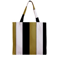 Black Brown Gold White Stripes Elegant Festive Stripe Pattern Zipper Grocery Tote Bag by yoursparklingshop