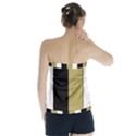 Black Brown Gold White Stripes Elegant Festive Stripe Pattern Strapless Top View2