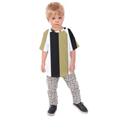 Black Brown Gold White Stripes Elegant Festive Stripe Pattern Kids  Raglan Tee