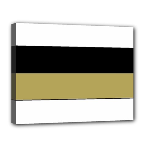 Black Brown Gold White Horizontal Stripes Elegant 8000 Sv Festive Stripe Canvas 14  X 11 