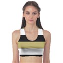 Black Brown Gold White Horizontal Stripes Elegant 8000 Sv Festive Stripe Sports Bra View1