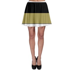 Black Brown Gold White Horizontal Stripes Elegant 8000 Sv Festive Stripe Skater Skirt