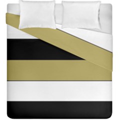 Black Brown Gold White Horizontal Stripes Elegant 8000 Sv Festive Stripe Duvet Cover Double Side (king Size)