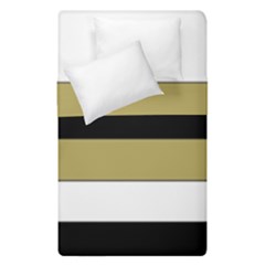 Black Brown Gold White Horizontal Stripes Elegant 8000 Sv Festive Stripe Duvet Cover Double Side (single Size)