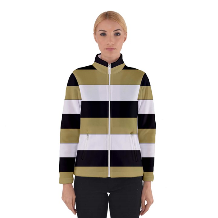 Black Brown Gold White Horizontal Stripes Elegant 8000 Sv Festive Stripe Winterwear