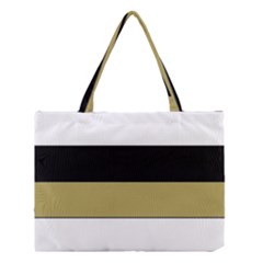 Black Brown Gold White Horizontal Stripes Elegant 8000 Sv Festive Stripe Medium Tote Bag