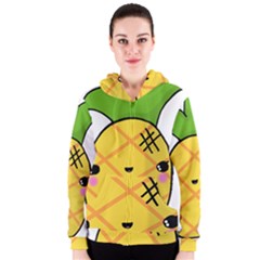 Kawaii Pineapple Women s Zipper Hoodie by CuteKawaii1982