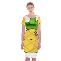 Kawaii Pineapple Classic Short Sleeve Midi Dress